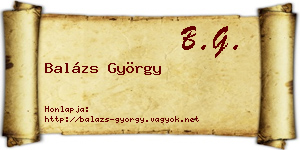 Balázs György névjegykártya