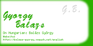 gyorgy balazs business card